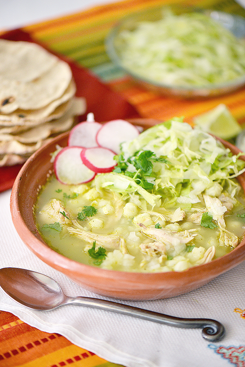 Green Pozole with Chicken (or Turkey) - Nibbles and Feasts