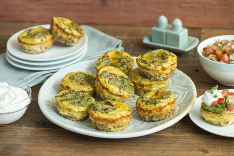 Mini Bulgur And Quinoa Frittatas With Green Beans And Dried Tomatoes