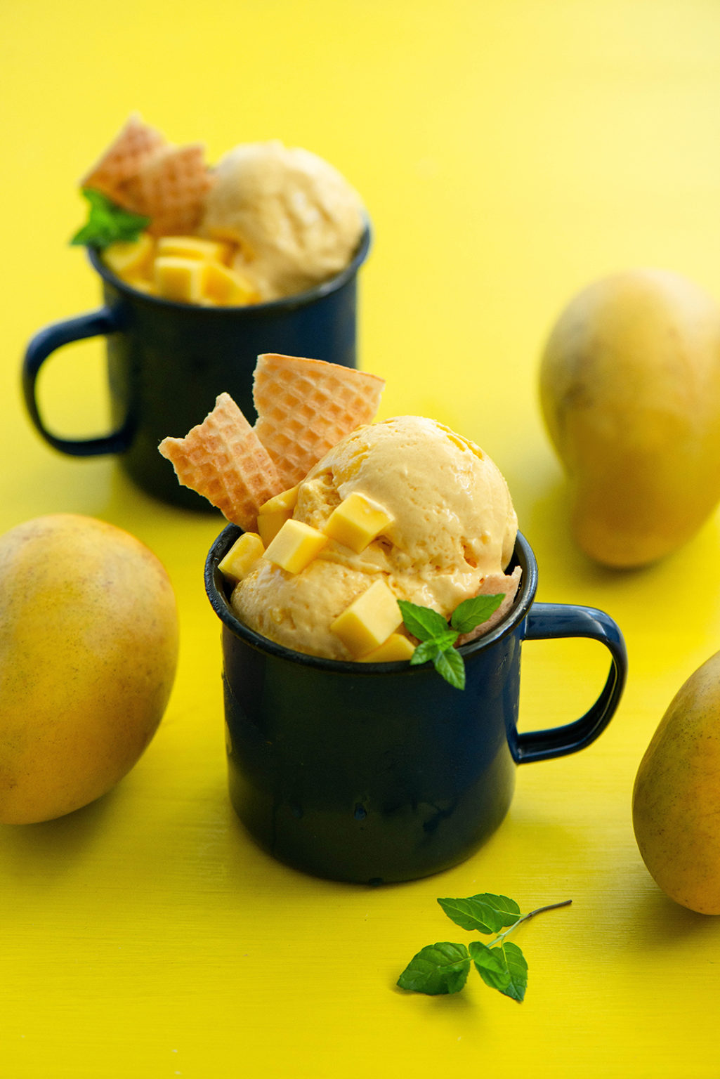 Creamy Mango Ice Cream - Nibbles and Feasts