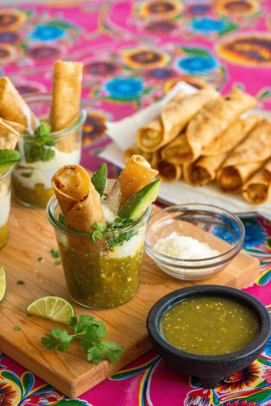 | - Taquitos and Taquitos Ahogados Drowned Feasts Nibbles