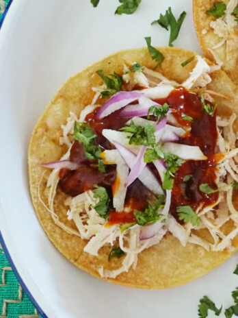 Savina Pepper and Tamarind BBQ Sauce Turkey Tostadas