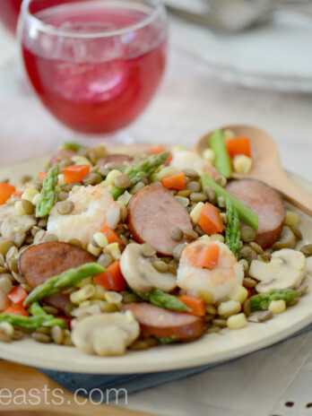 Lentil Salad with Sausage and Shrimp