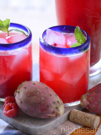 Minty Prickly Pear and Raspberry Sangria