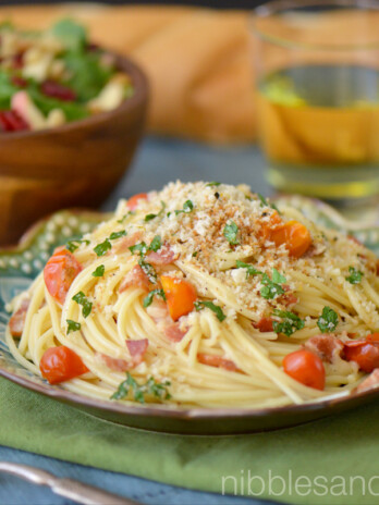 Spaghetti Carbonara with Tomatoes