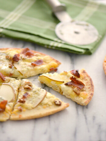 Bleu Cheese Pear Pizza with Bacon