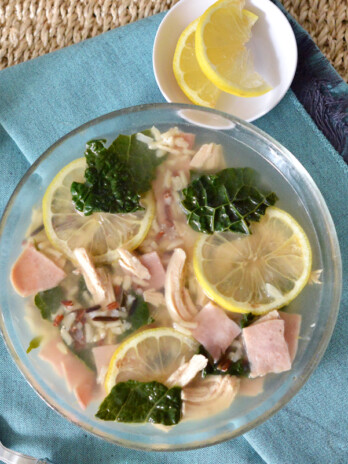 chicken and ham lemon soup