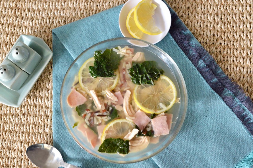 Chicken and Ham Lemon Soup - Nibbles and Feasts