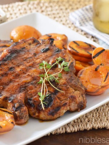 Apricot Glazed Porterhouse Pork Chops