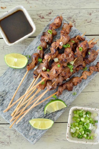 Pork Satay with Soy Sauce Marinade and Ginger Dipping Sauce - Nibbles ...