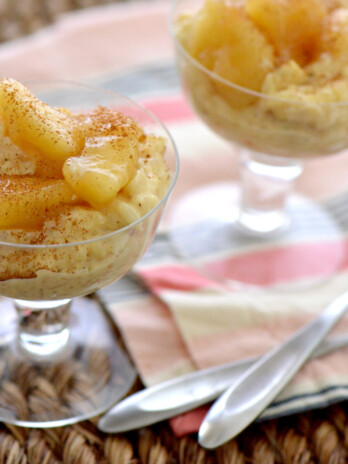 Arroz con Leche with Glazed Apples