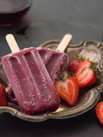 Roasted Balsamic Strawberry Merlot Poptails