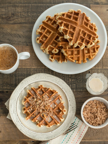 Cinnamon Waffles with Milk Glaze