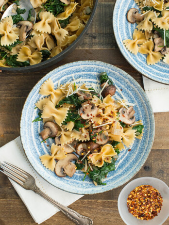 Mushroom and Spinach Farfalle