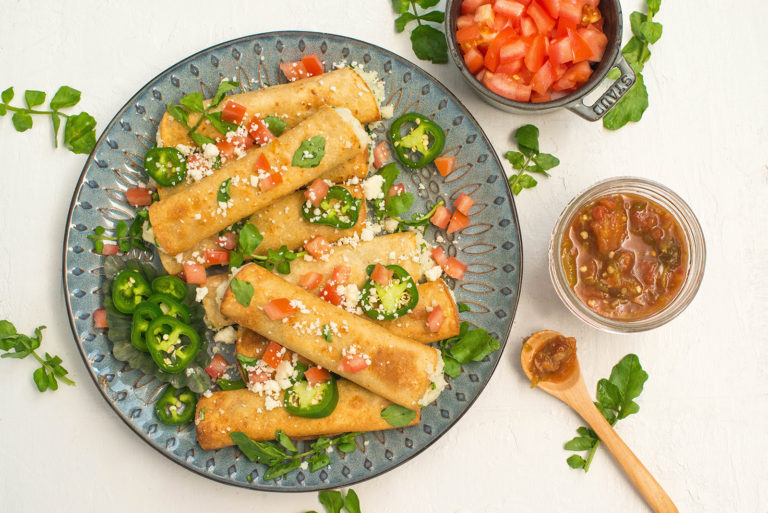 Watercress Potato Taquitos Nibbles and Feasts