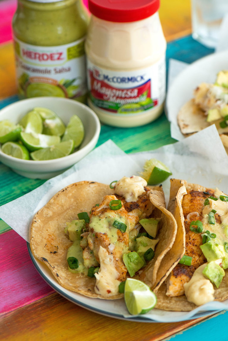 Grilled Fish Tacos with Spicy Mayo - Nibbles and Feasts