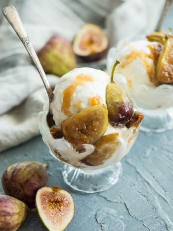 Caramelized Figs Topping with Vanilla Ice Cream