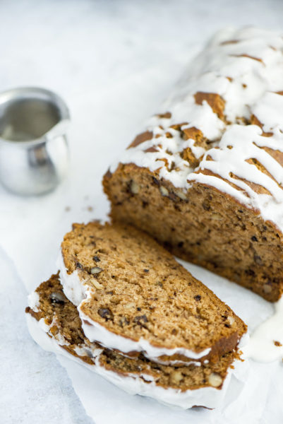 Rum Glaze Banana Bread - Nibbles and Feasts