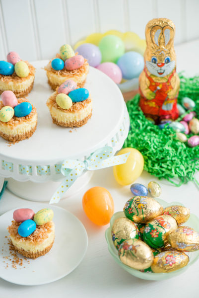 Mini Easter Cheesecake Nests - Nibbles and Feasts