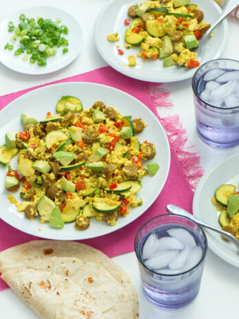 Vegan Sausage Tofu Scramble