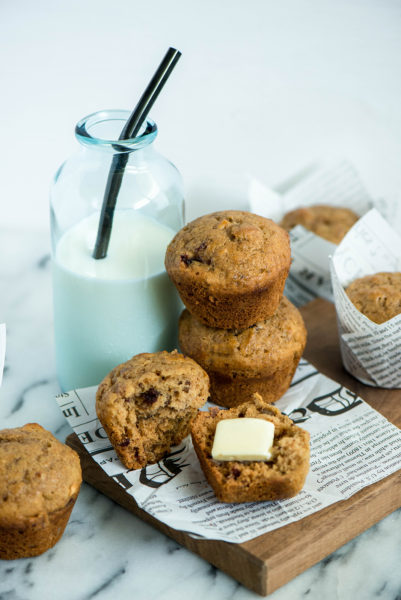 Chai Spice Muffins with Dates and Pecans - Nibbles and Feasts