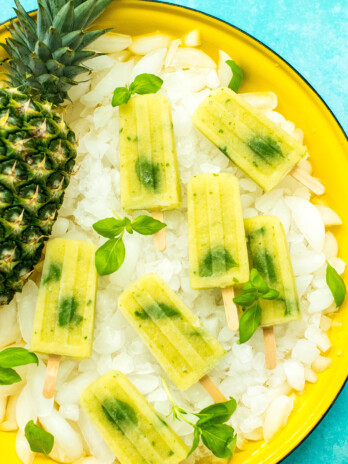 Pineapple Basil Paletas