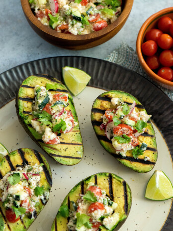 Grilled Avocados with Queso Fresco Salad