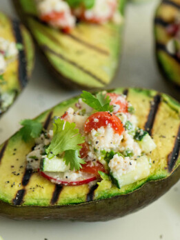 Grilled Avocados with Queso Fresco Salad