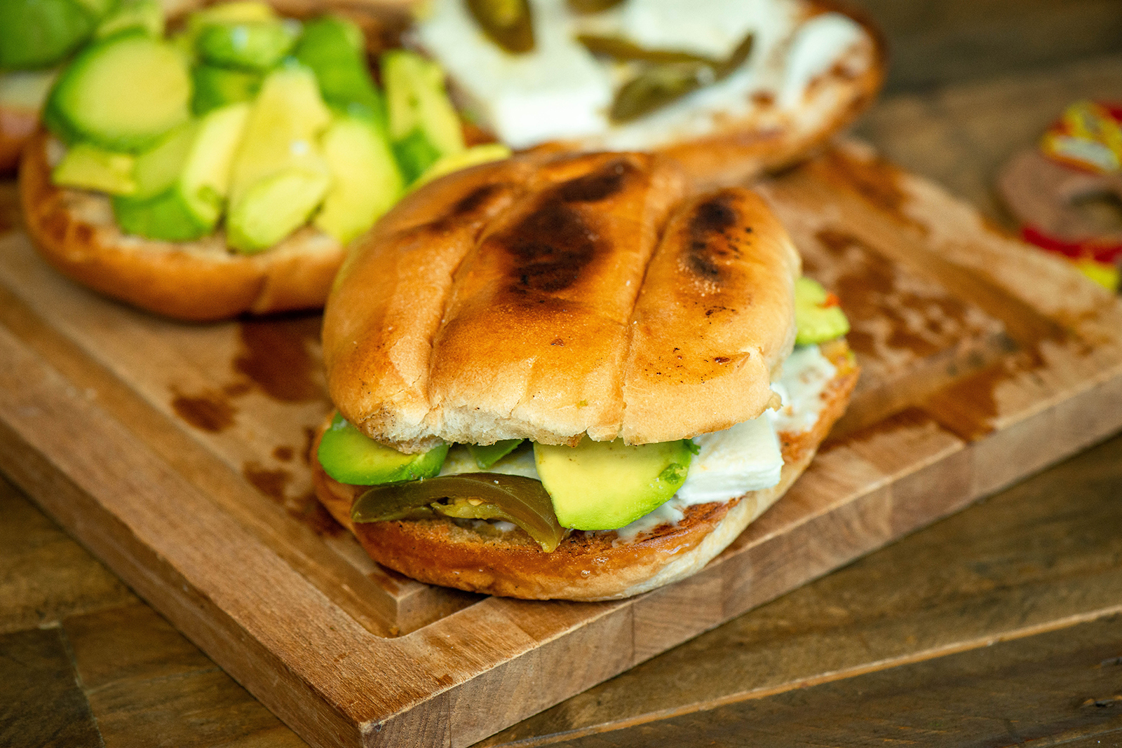Avocado Queso Fresco and Jalapeño Torta - Nibbles and Feasts