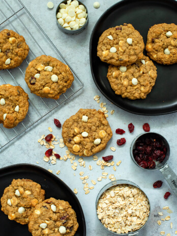 White Chocolate and Cranberry Oatmeal Cookies