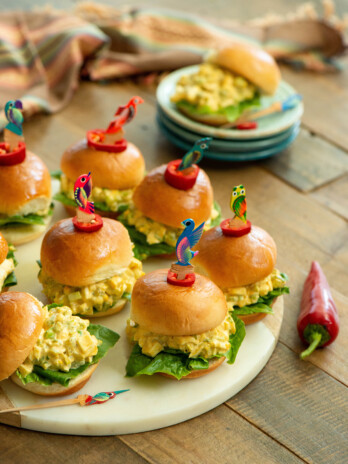 Egg Salad with Green Chile Sliders