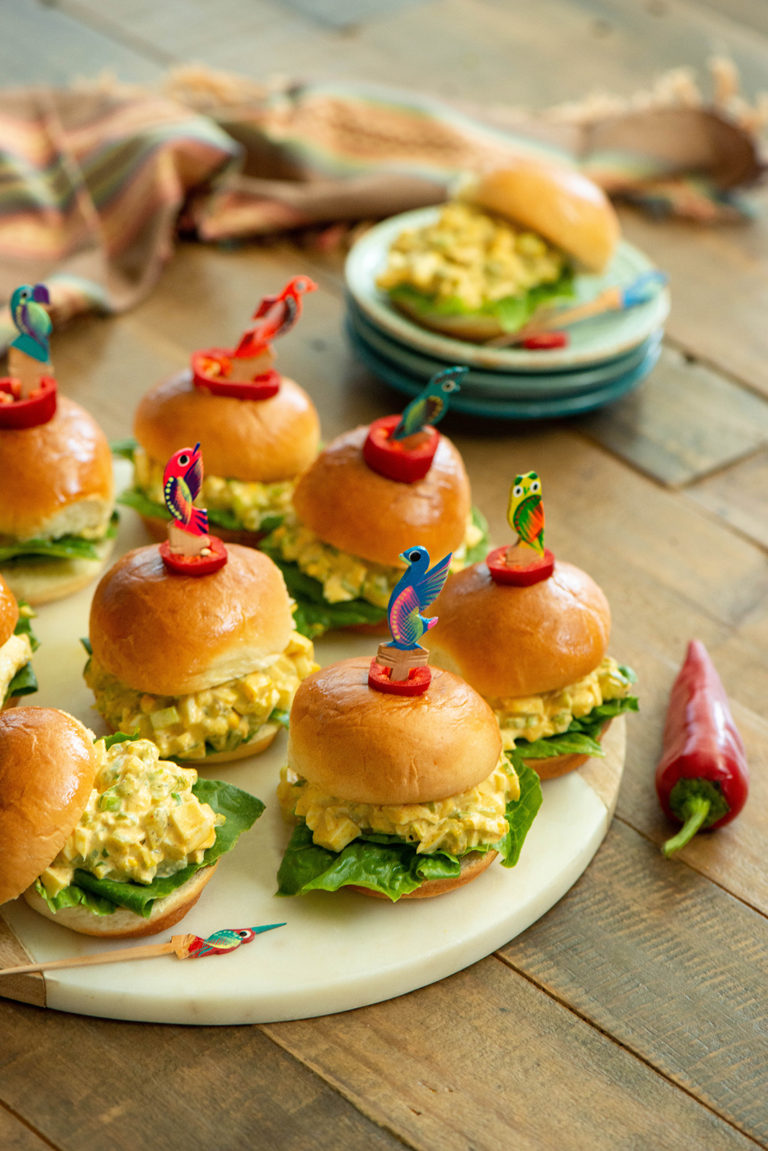 Egg Salad with Green Chile Sliders