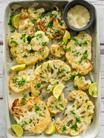 Roasted Cauliflower Steaks with Cotija