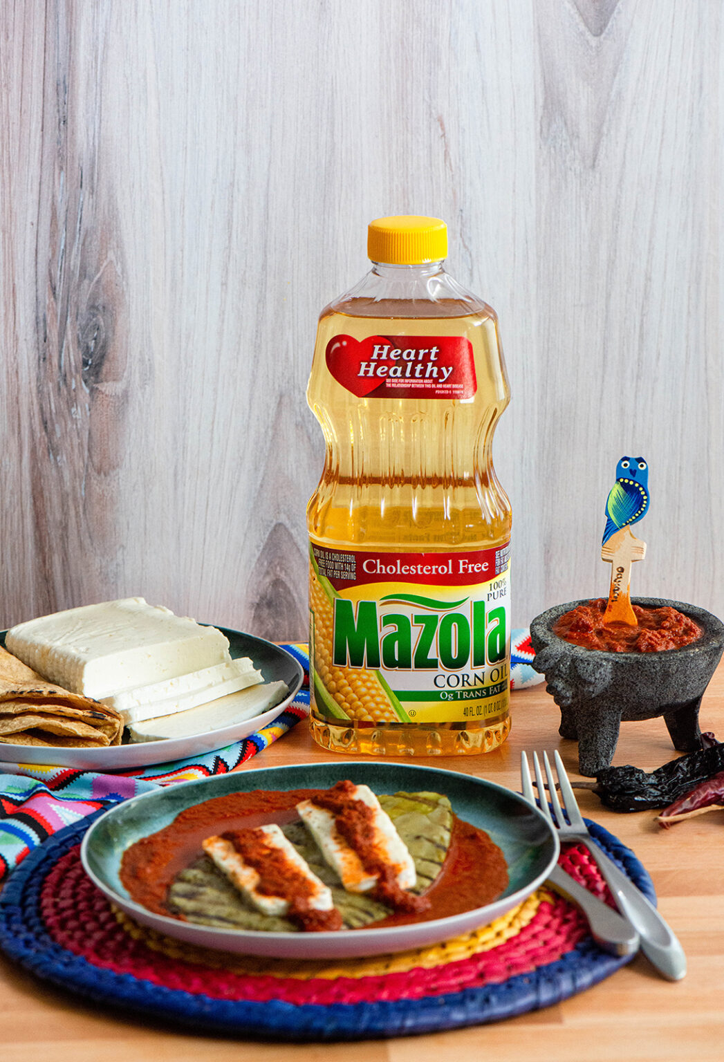 Grilled Cactus with Panela Cheese and a Spicy Red Salsa Nibbles and