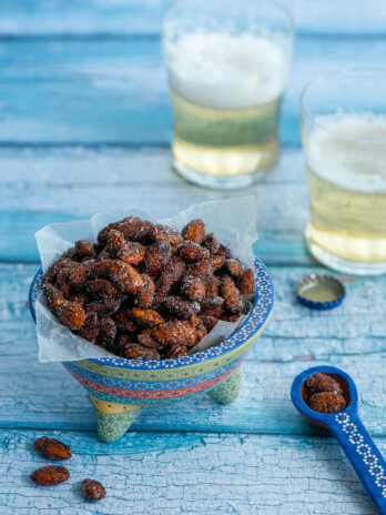 Sweet and Spicy Balsamic Roasted Almonds