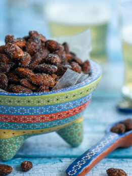 Sweet and Spicy Balsamic Roasted Almonds