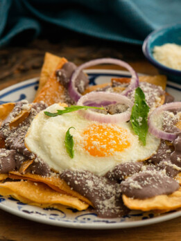 Black bean chilaquiles