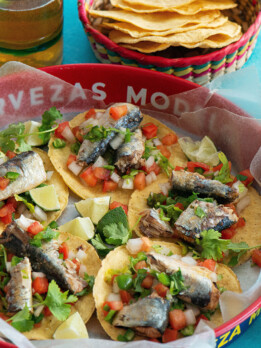 Sardine Tostadas with Pico de Gallo