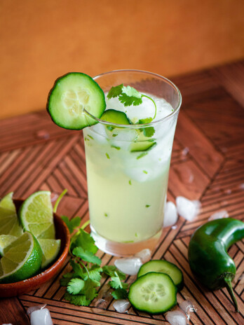 Spicy Cilantro Lime Cucumber Cocktail