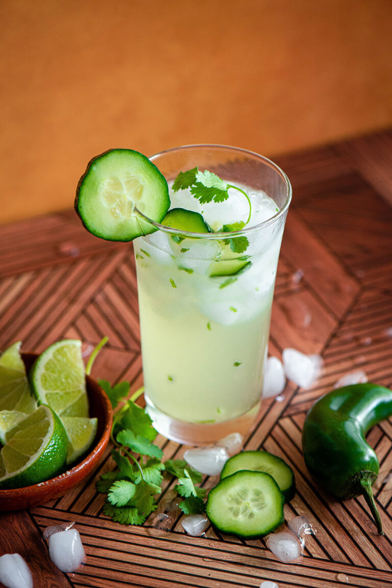 Spicy Cilantro Lime Cucumber Cocktail