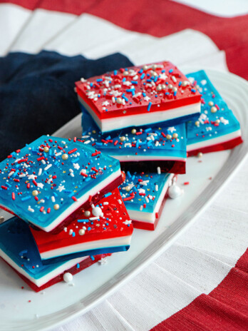 Red White and Blue Gelatina Squares