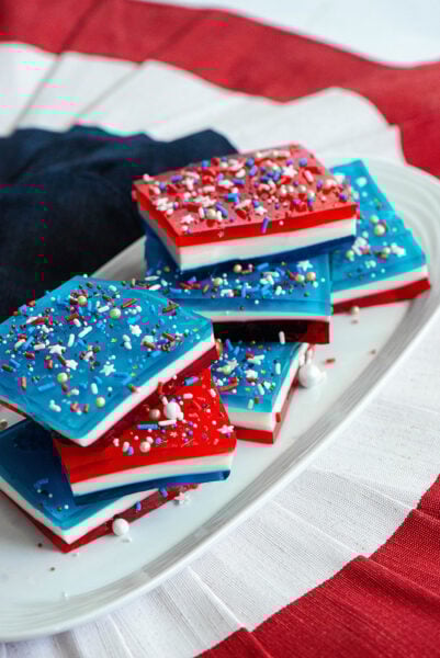 Red White and Blue Gelatina Squares