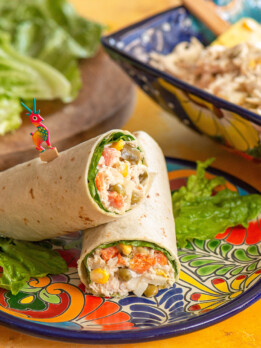 Mexican chicken salad wrap