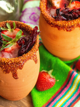 Hibiscus and strawberry jarritos