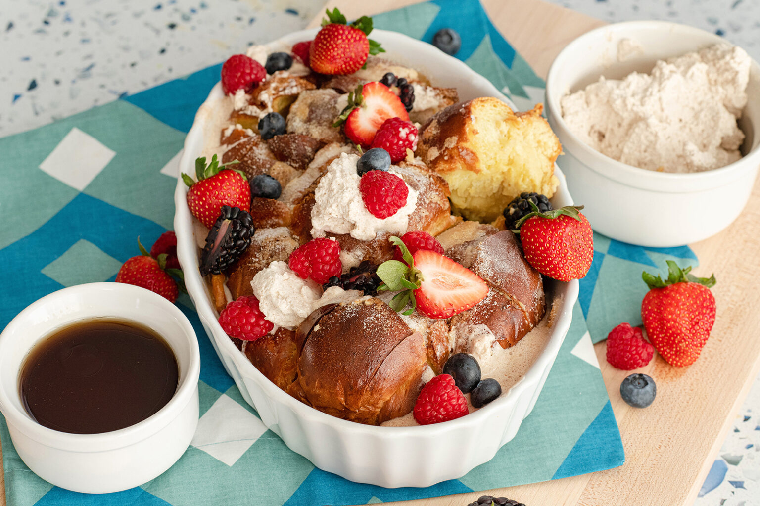 Pull Apart French Toast with Cinnamon Whipped Cream Nibbles and Feasts