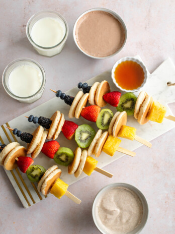 pancake and fruit skewers