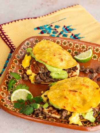 Breakfast Mulitas with Avocado Crema