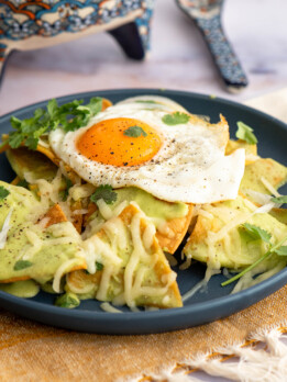 Loaded with cream and cheese, just like enchiladas Suizas, these chilaquiles are made with Real California Crema Mexicana, Monterey Jack cheese and milk. Spiced with three kids of chiles: jalapeño, serrano and guero, and flavored with the tanginess of tomatillos and cilantro make this sauce, one of the most popular in my home during breakfast time. During the holidays, our breakfasts and burnches are slightly more special. Because everyone is on vacation, we have a bit more time to enjoy our breakfast prep. After the holiday shopping rush and holiday dinners and get-togethers, mornings with just the family create memorable moments we will cherish forever. We love all types of chilaquiles. But these chilaquiles suizos are on top of our list for a special holiday breakfast. I love using Real California Milk products whenever my recipes call for dairy. To find Real California Milk products, look for the seal. The seal guarantees high quality dairy products made with sustainably sourced milk from California dairy families. For more holiday recipes and meal ideas, visit realcaliforniamilk.com/recipes