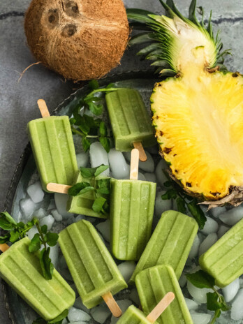 Watercress Pineapple Coconut Paletas