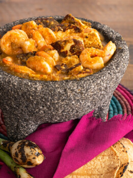 Shrimp and Panela Molcajete