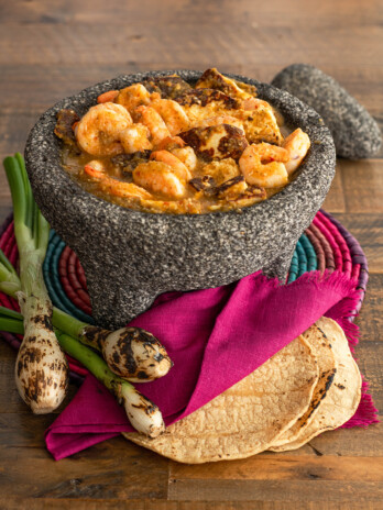 Shrimp and Panela Molcajete